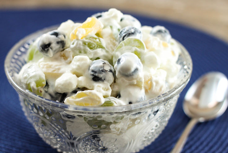 Blueberry Ambrosia Fruit Salad is a twist on the classic recipe