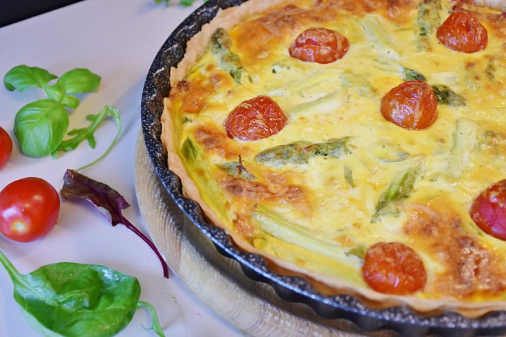 Asparagus pairs well with eggs and is delightful in flans and quiches