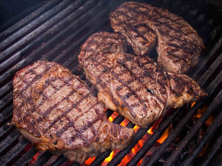 Nice steak cooked over an open flame to seal in the juices.