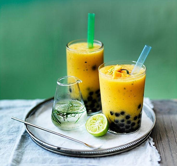 Mango and kaffir lime bubble tea