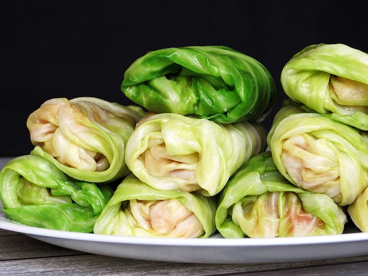 See the wonderful range of cabbage roll recipes in this article - cooked and uncooked, meat and vegan