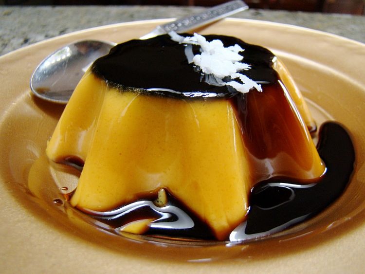 Caramel custard pairs with chocolate and coconut for delicious desserts