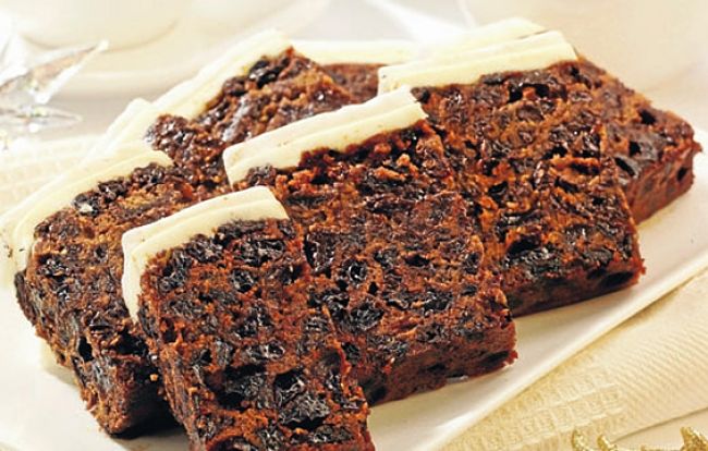 Rich fruit cake makes a satisfying and healthy snack served with tea of coffee