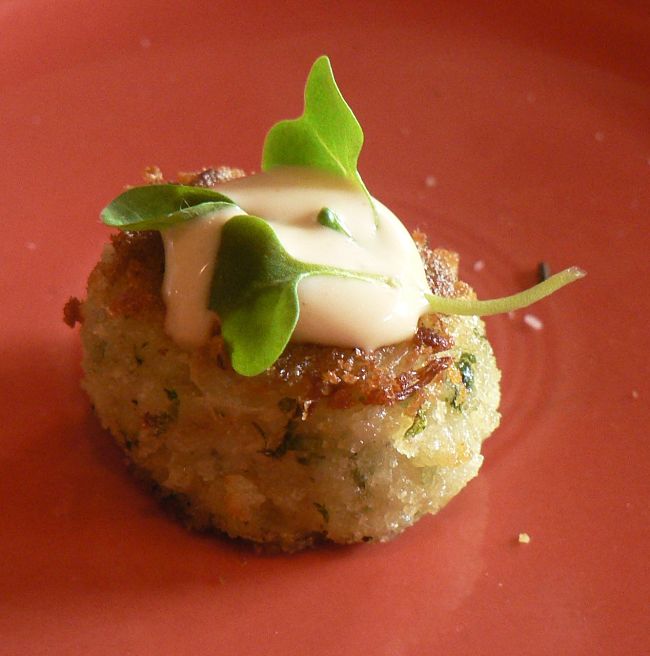 Crab cakes resemble salmon patties. They are easy to prepare and cook