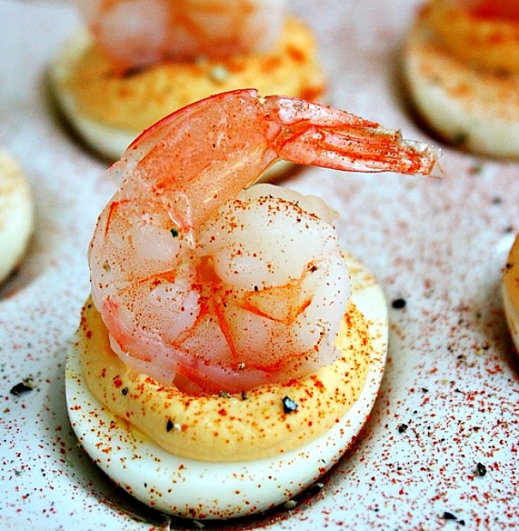 Add a prawn to you deviled egg - see more recipes here