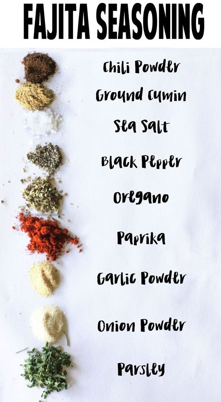Ingredients for classic Mexican Fajita spice mix - see the recipes in this article