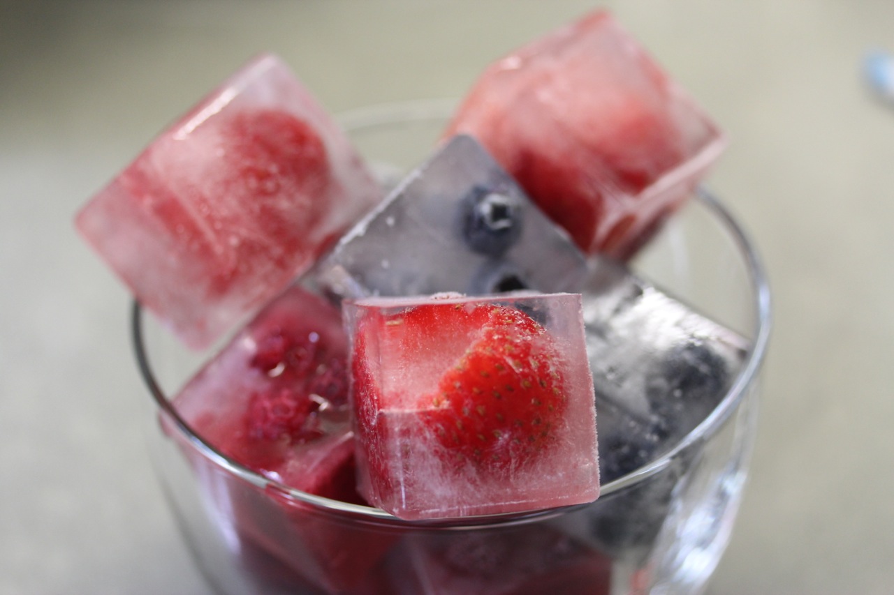 Freezing fruit in small blocks makes them very easy to use