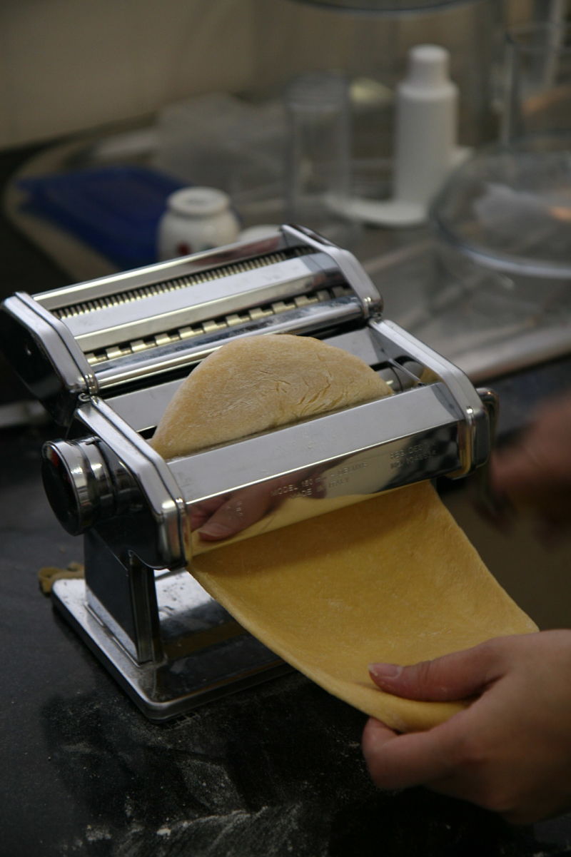 Pasta machines are relatively inexpensive and make the rolling of the pasta a breeze.