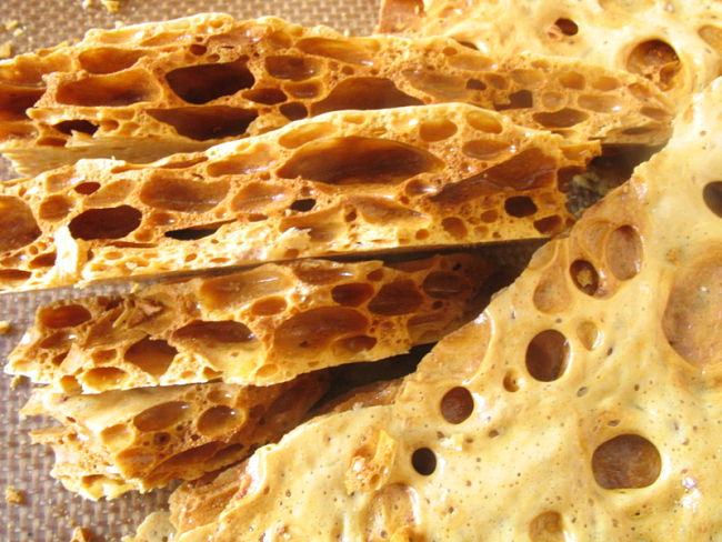 Homemade honeycomb has all sorts of delightful textures and structures