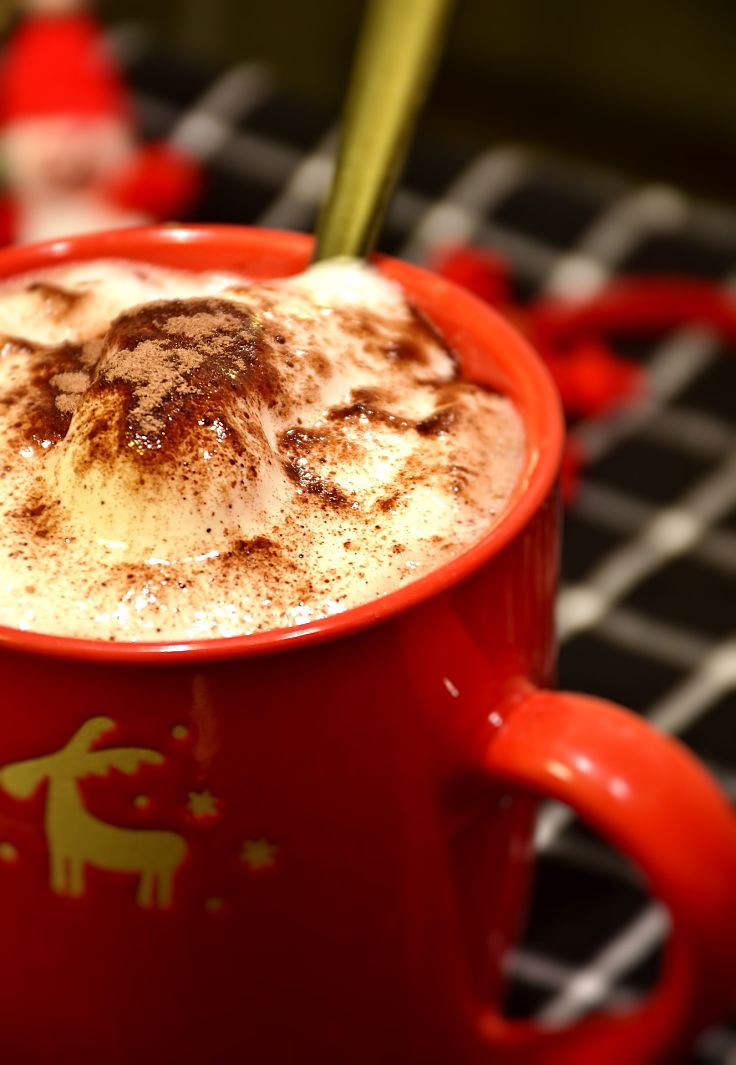 Hot chocolate can be spiced with alcohol - naughty but nice
