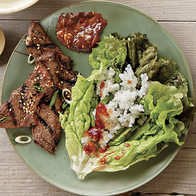 Korean Barbecued Beef Short Ribs served with fresh Asian salad - delicious and so healthy