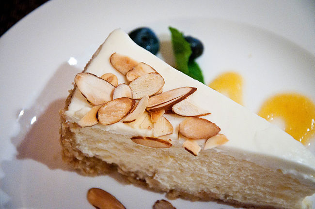 Almonds add flair to cheesecakes and crushed almonds can be used in the base