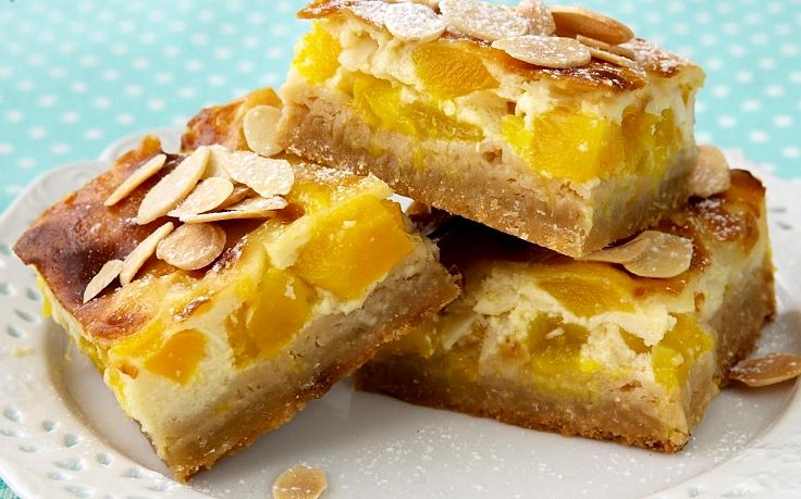 Mangoes and toasted almonds make a wonderful pair in slices, biscuits, muffins and cookies