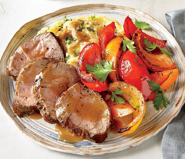 Pan-Roasted Pork Tenderloin and Peppers