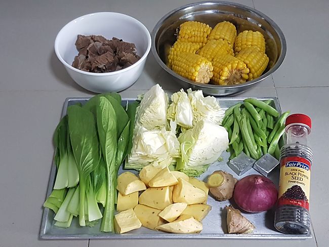 Ingredients for Nilagang baka