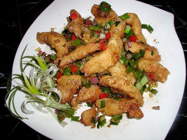 Delightful Salt and Pepper Squid Dish with herbs and chillies