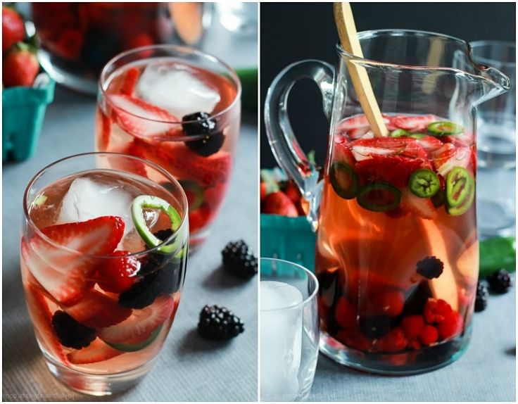 Strawberry Jalapeno White Sangria Recipe - a summer delight - See more wonderful recipes here