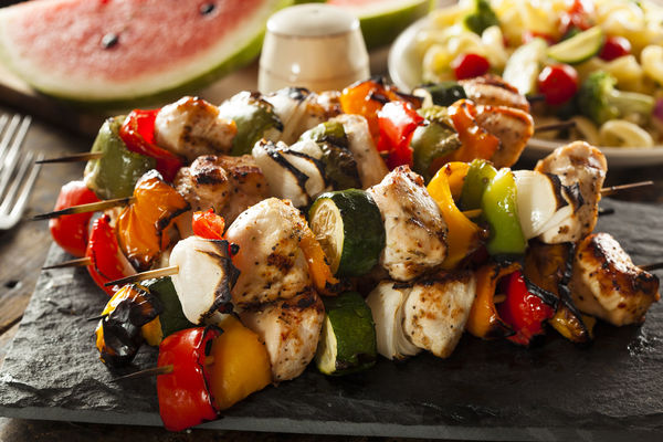 Fresh ingredients make kabobs an ideal snack or party food