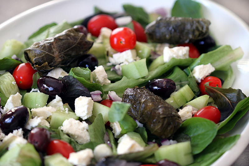 tuffed grape leaves are a wonderful enhancement for a Greek salad