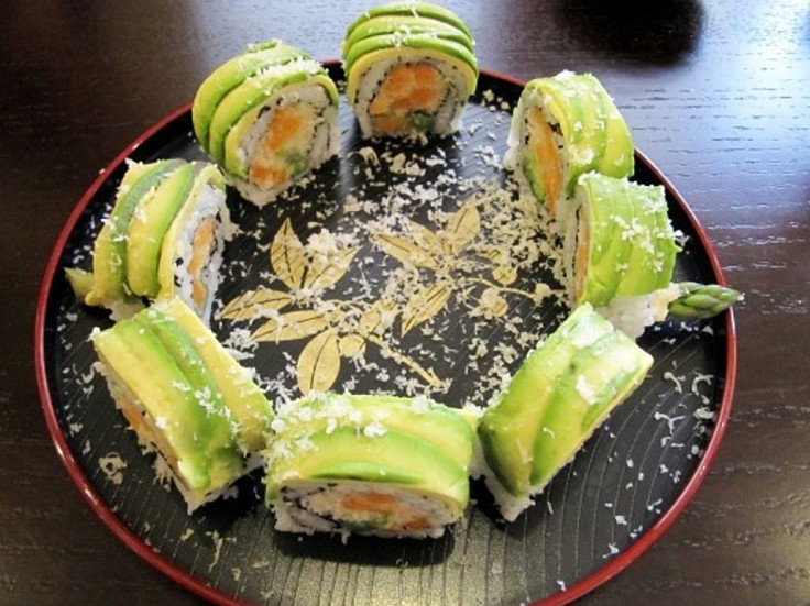 Vegetarian shushi rolls are an ideal party food. Use your imagination to create delighful presentations 