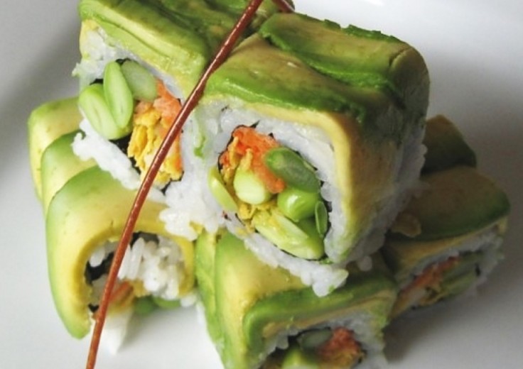It is not easy being Green! Delicious sushi rolls made with avocado.