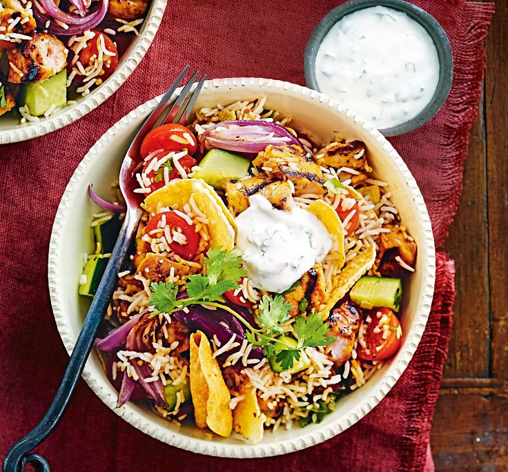 Tandoori grilled chicken and rice salad