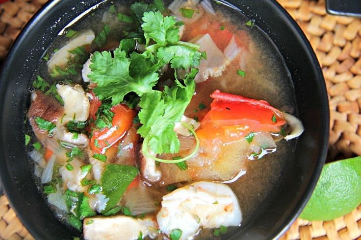 Tom Yum soup with seafood is delicious and very healthy