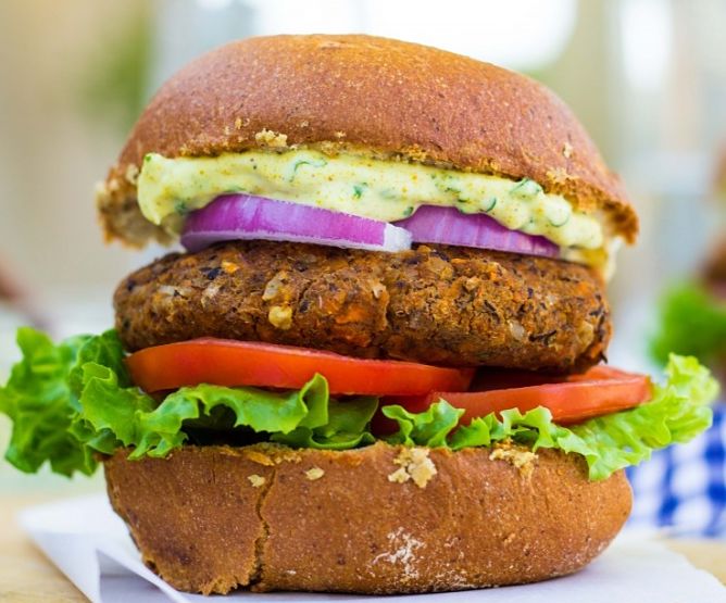 Lovely veggie burger - see the recipes in this article