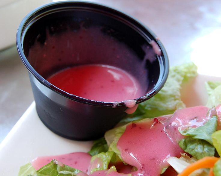 Raspberry vinaigrette is a delight, both in taste color and acidity